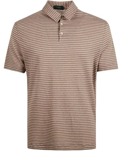 Zanone Polo Shirts - Brown