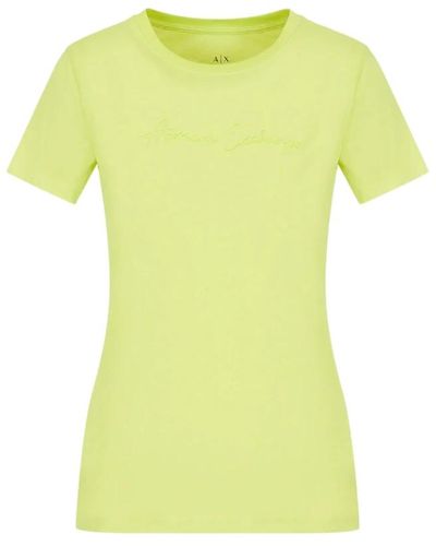 Armani Exchange Klassisches T-Shirt - Gelb