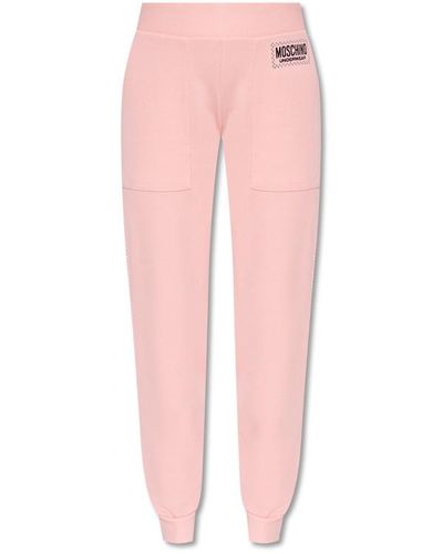 Moschino Trousers with logo - Rosa