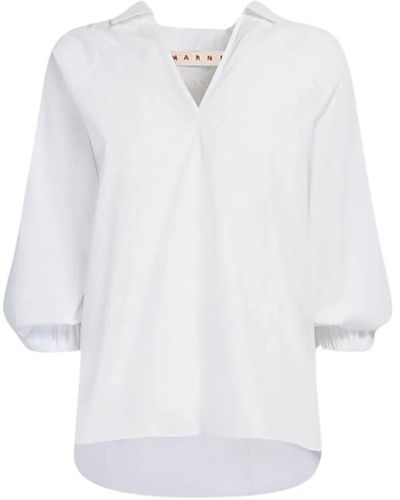 Marni Elegante blusa de algodón para mujer - Blanco