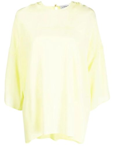 Lanvin Blusa estampada de limón cuello redondo - Amarillo