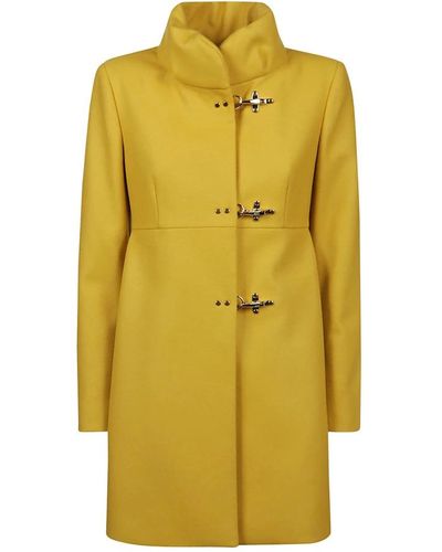 Fay Single-Breasted Coats - Yellow