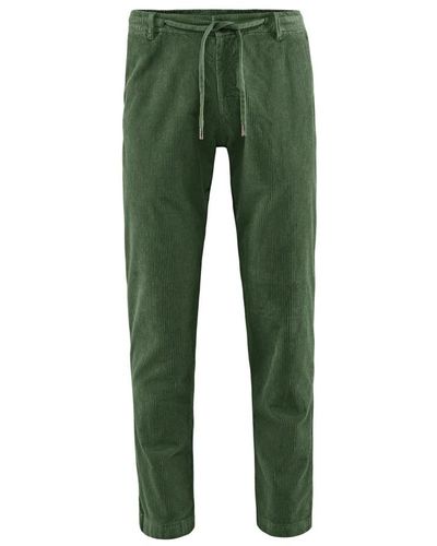 Bomboogie Pantaloni chino in velluto con cordino - Verde