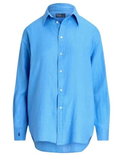 Polo Ralph Lauren Oversized leinenhemd - Blau