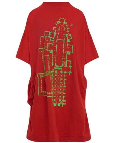 Vivienne Westwood Cattedrale drunken abito rosso t-shirt