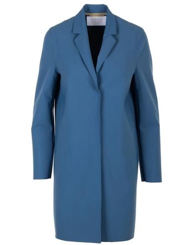 Harris Wharf London Single-Breasted Coats - Blue