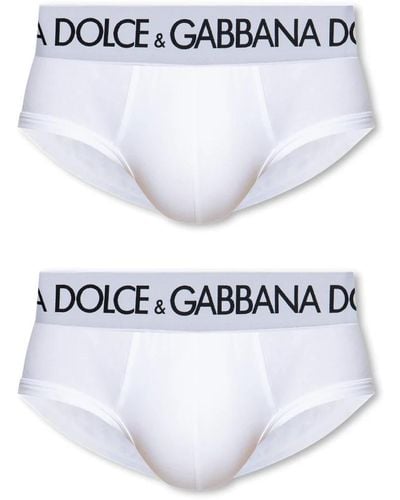Dolce & Gabbana Logo-Slips 2er-Pack - Weiß