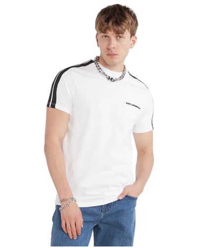 Karl Lagerfeld Weißes baumwoll-t-shirt regular fit