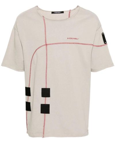 A_COLD_WALL* T-shirt con dettaglio cucitura streetwear - Neutro