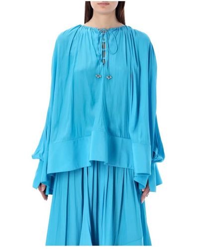 Lanvin Camicia con volant - stilosa e alla moda - Blu