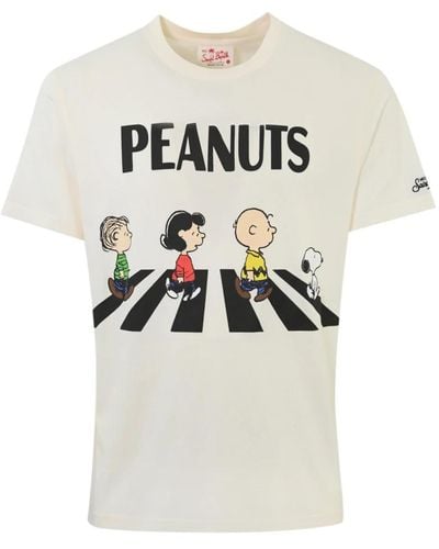 Mc2 Saint Barth Baumwoll-t-shirt mit peanuts-druck - Weiß