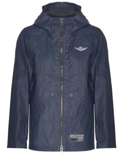 Aeronautica Militare Cappuccio parka impermeabile - Blu