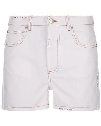 Marni Shorts de denim blanco con pierna ancha