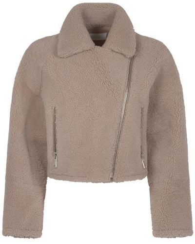 Yves Salomon Faux fur shearling jackets - Braun