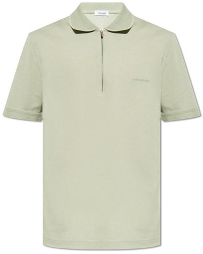 Ferragamo Poloshirt mit logo - Grün
