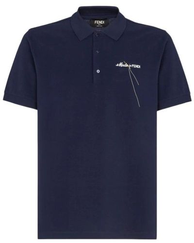 Fendi Polo Shirts - Blue