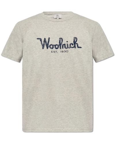 Woolrich T-shirt mit logo - Grau
