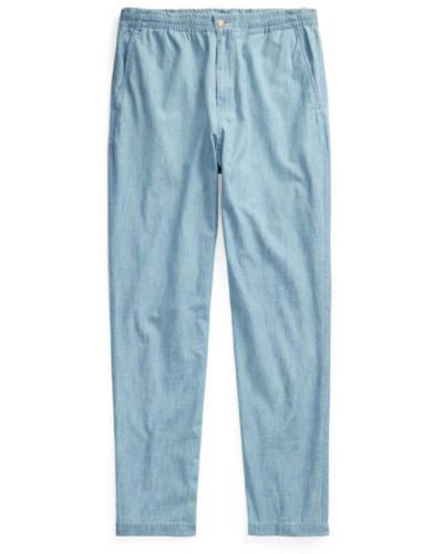 Polo Ralph Lauren Pantaloni prepster chambray vita elastica - Blu