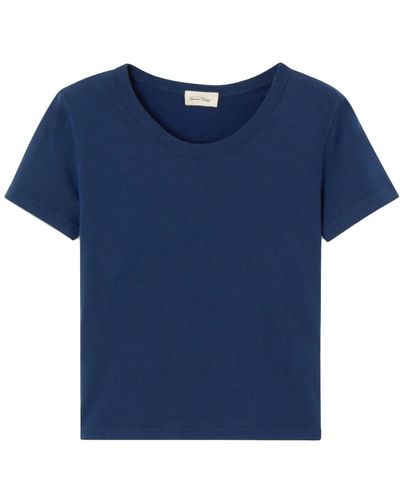 American Vintage Navy kurzarm rundhals t-shirt - Blau