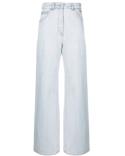 MSGM High waist wide leg jeans - Blau