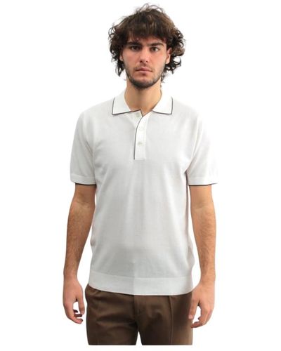 Paolo Pecora Weißes polo-shirt mit kurzen ärmeln