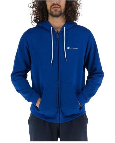 Champion Felpa classica con zip intera e micro logo - Blu