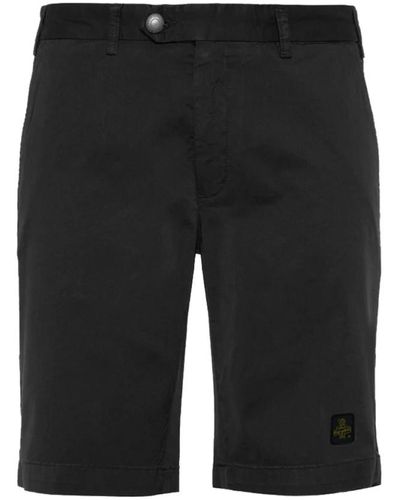 Refrigiwear Beige shorts aus baumwollmischung mit logopatch - Schwarz