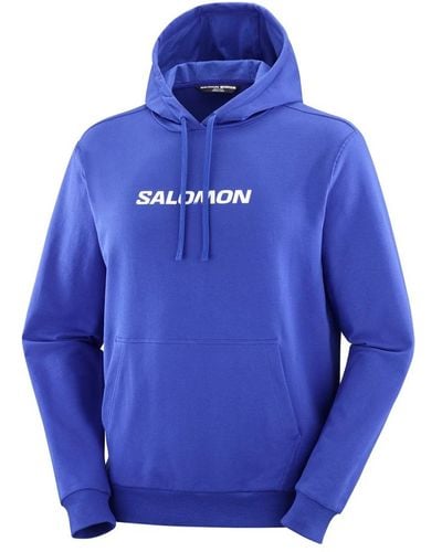 Salomon Felpa con cappuccio con logo per avventure all'aperto - Blu