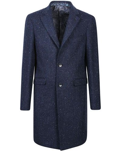 Etro Single-Breasted Coats - Blue