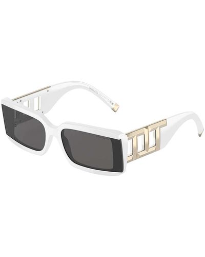 Tiffany & Co. Weiß/dunkelgrau sonnenbrille,moderne matte beige sonnenbrille,sunglasses