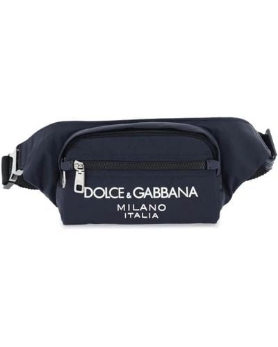 Dolce & Gabbana Borsello beltpack in nylon con logo - Blu