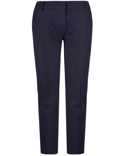 Bomboogie Pantaloni chino in twill leggero di cotone stretch - Blu