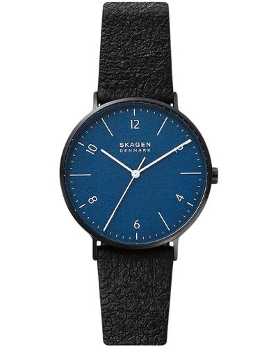 Skagen Naturale aaren 3-mani cinturino orologio nero - Blu