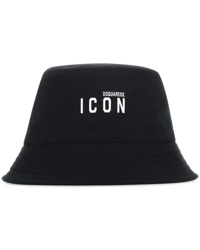 DSquared² Cappello di cotone nero - stile classico