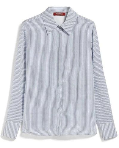 Max Mara Gestreifte seidenbluse - Blau