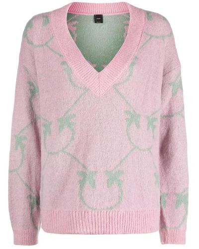 Pinko V-Neck Knitwear - Pink