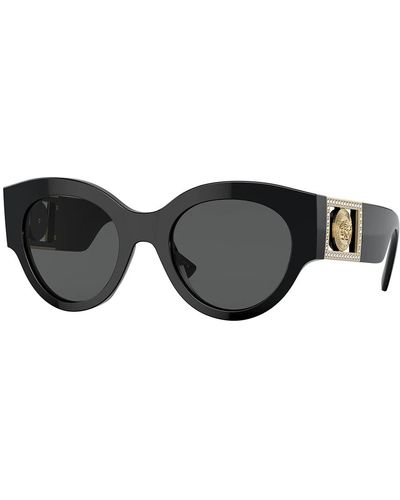 Versace Stilvolle schwarze sonnenbrille mit dunkelgrau