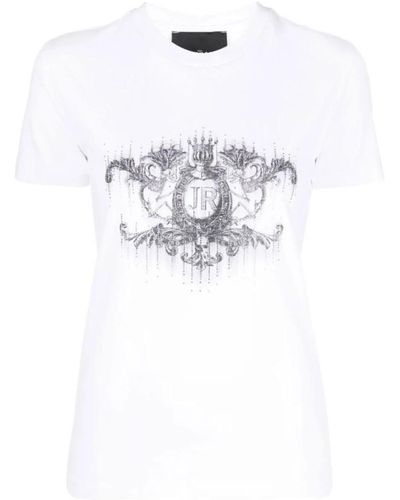 John Richmond T-shirt con decoro - Bianco