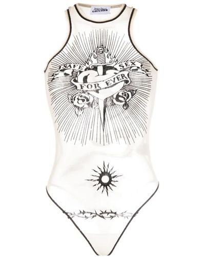 Jean Paul Gaultier Tattoo print bodysuit - Mettallic