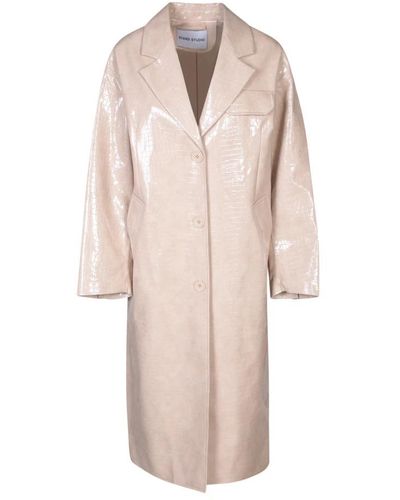 Stand Studio Single-Breasted Coats - Pink