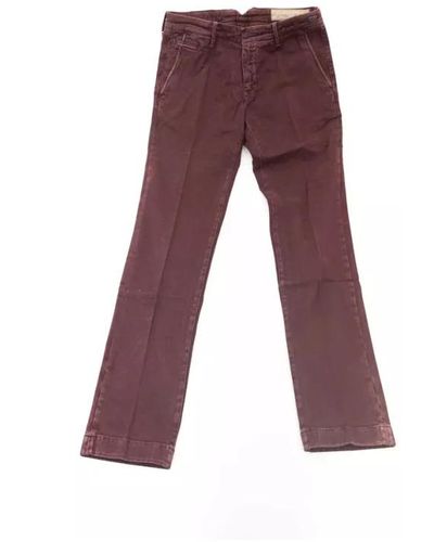 Jacob Cohen Jeans & pantaloni in cotone bordeaux chino - Viola