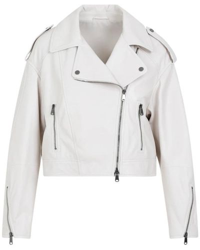 Brunello Cucinelli Leather Jackets - White