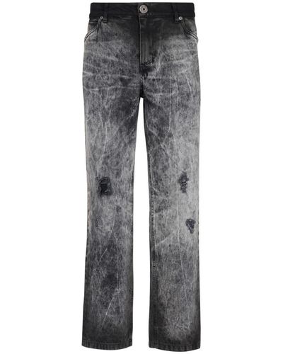 Balmain Straight Jeans - Grey
