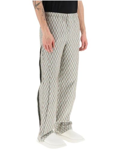 ANDERSSON BELL Wide trousers,geometrische jacquard-hose mit seitlicher öffnung - Grau