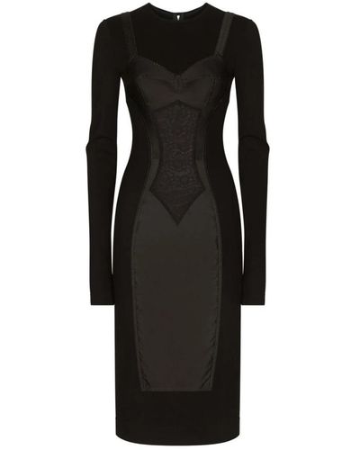 Dolce & Gabbana Midi-Kleid aus Pailletten - Schwarz