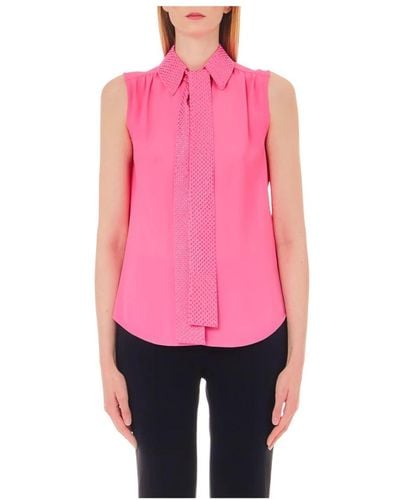 Liu Jo Elegante georgette bluse mit strass-details - Pink
