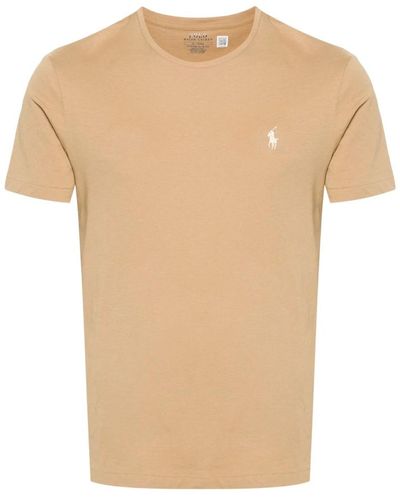 Ralph Lauren T-shirt in cotone ricamato logo - Neutro