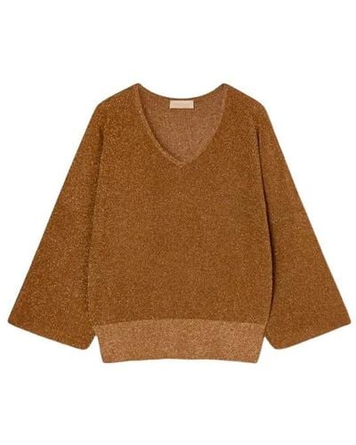 Momoní V-Neck Knitwear - Brown