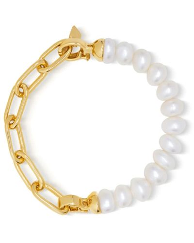Nialaya Women`s duo bracelet with pearls - Metálico