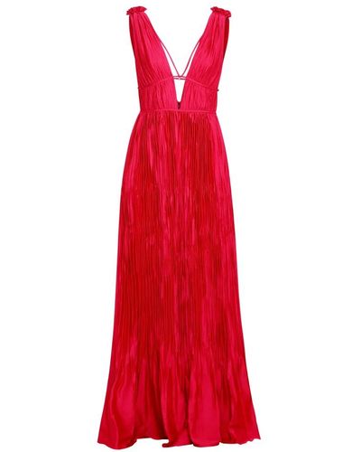 Jonathan Simkhai Vestido largo con silueta griega - Rojo